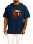 Oversize Gözlüklü Havalı Ayı Portresi Göğüs Tasarımlı Unisex T-Shirt 1