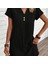 Kadın Kısa Kollu V Yakalı Düğmeli Müslim Kısa Elbise 4