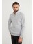 3 Iplik Basic Dik Yaka Yarım Fermuarlı Sweatshirt 2