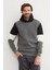 3 Iplik Kolu Renk Bloklu Kapüşonlu Sweatshirt 4