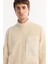 Erkek Ekru Dik Yaka Fermuarlı Soft Touch Polar Regular Fit Sweatshirt A52Y1207 2