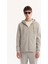 Erkek Gri Kapüşonlu Yaka Fermuarlı Pamuklu Bi-Stretch Regular Fit Sweatshirt A52Y1270 1