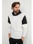 3 Iplik Kolu Renk Bloklu Kapüşonlu Sweatshirt 1