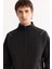 Erkek Siyah Dik Yaka Fermuarlı Bi-Stretch Regular Fit Sweatshirt A52Y1335 2