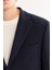 Erkek Lacivert Mono Yaka Bi-Stretch Hafif Çizgili Blazer Comfort Slim Fit Ceket A52Y4004 2