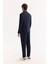 Erkek Lacivert Mono Yaka Bi-Stretch Hafif Çizgili Blazer Comfort Slim Fit Ceket A52Y4004 4