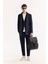 Erkek Lacivert Mono Yaka Bi-Stretch Hafif Çizgili Blazer Comfort Slim Fit Ceket A52Y4004 8