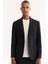 Erkek Siyah Bi-Stretch Teknik Kumaş Comfort Slim Fit Ceket A52Y4009 8