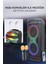 BTS-1993 Siyah Rgb Ledli Mikrofonlu Kumandalı Bluetooth Hoparlör Parti Speaker 2