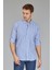 Regular Fit Paşa Yaka Çizgili Mavi Erkek Gömlek GMCZG3PS22400002_C35 2