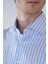 Uzun Kol İtalyan Yaka Cepsiz Mavi Pamuk Erkek Gömlek GMCZG250029_D35 3