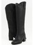 Siyah Renk Hakiki Deri Görünümlü Blok Topuklu Kadın Uzun Fermuarsız Çizme 4