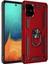 Newface Samsung Galaxy A71 Kılıf Sofya Yüzüklü Silikon Kapak - Kırmızı 1