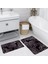 Dijital Baskı Modern Banyo Halısı Ikili Banyo Paspası LNA5221 100X60+60X50 cm 1