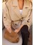 Camel Oversize Düşük Omuz Kısa Trenç - 9580 5