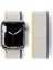 Newface Apple Watch 38MM Hasırlı Cırtcırtlı Kordon - Sarı-Beyaz 1