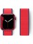 Newface Apple Watch 42MM Hasırlı Cırtcırtlı Kordon - Kırmızı 1