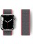 Newface Apple Watch 42MM Hasırlı Cırtcırtlı Kordon - Pembe-Gri 1