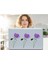 2 Adet Defter Sticker,laptop Sticker Mor Çiçekli Pvc 70X50X0,5CM 1