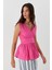 Kuşak Bağlamalı Kolsuz Bluz Fuşya 2