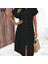 Kadın Kısa Kollu Yakalı Düğme Detay Midi Dokuma Elbise 3