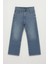 Kadın Yüksek Bel Wide Leg Mavi Jean Pantolon 1
