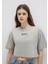 Mavi Logo Baskılı Gri Crop Tişört 1613411-70112 2