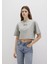 Mavi Logo Baskılı Gri Crop Tişört 1613411-70112 3