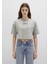 Mavi Logo Baskılı Gri Crop Tişört 1613411-70112 4