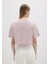 1613411-71018 Mavi Logo Baskılı Pembe Crop Tişört 4