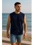 Erkek Bisiklet Yaka Sıfır Kol %100 Pamuk T-Shirt 1