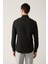 Erkek Siyah Hediye Kutulu Kolay Ütülenebilir Pamuklu Slim Fit Gömlek/20 ml Black Parfüm A41Y2236 2