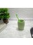 2 Adet Diş Fırçalık,macunluk Yeşil Petek Desenli Poliresin 8X8X10CM 400ML Banyo Seti 5