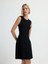 Kolsuz Triko Elbise Siyah 12445593000 4