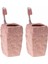 2 Adet Seramik Diş Fırçalık Çiçekli Pembe Model 7X7X12CM Banyo Seti 1