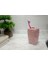 2 Adet Seramik Diş Fırçalık Çiçekli Pembe Model 7X7X12CM Banyo Seti 5
