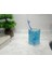 2 Adet Diş Fırçalık Mavi Çiçekli Akrilik 6X6X12CM Banyo Seti 5