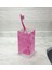 2 Adet Diş Fırçalık Pembe Çiçekli Akrilik 6X6X12CM Banyo Seti 2