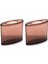 2 Adet Diş Fırçalık Oval Kahverengi Akrilik 13X5X10CM Banyo Seti 1