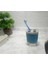 2 Adet Diş Fırçalık Gri Mavi Poliresin 8X4X11CM Banyo Seti 4
