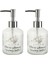 2 Adet Cam Sıvı Sabunluk,lütfen Yazılı 300ML Banyo Seti 7,6X15,5CM 1
