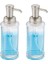 2 Adet Cam Sıvı Sabunluk Şeffaf 7X7X20CM 325ML 1