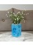 2 Adet Vazo Dahil,vazoda Çiçek,beyaz Yapay Çiçek,vazo Dekoratif Mavi 7X7X17CM 2