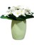 2 Adet Vazo Dahil,vazoda Çiçek,beyaz Yapay Çiçek,vazo Yeşil Petek Desenli Poliresin 8X8X15CM 6