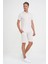 Comfort Fit Bağcıklı Bel Çizgili Pamuk Casuel Bej Şort Bermuda 038 2
