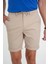 Comfort Fit Bağcıklı ve Lastikli Bel Esnek Pamuk Casuel Bej Şort Bermuda 036 3