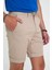 Comfort Fit Bağcıklı ve Lastikli Bel Esnek Pamuk Casuel Bej Şort Bermuda 036 4