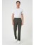 Comfort Fit Beli Lastikli Haki Jogger Pantolon P 1185 1