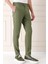 Comfort Fit Yandan Tokalı Çizgili Keten Casuel Haki Pantolon P 1151 3