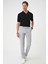 Comfort Fit Gofre Dokulu Beli Lastikli Gri Jogger Pantolon P 1177 1
